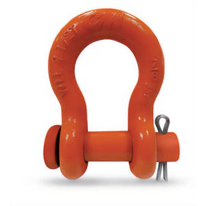 CM® M352AP Alloy Anchor Shackle, Orange Powder Coated Round Pin, 7 ton Working Load Limit, 3/4 in
