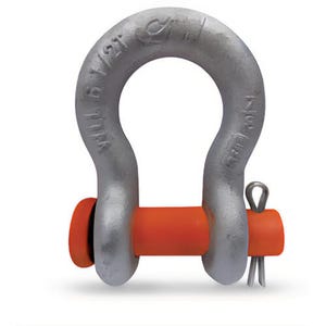 CM® M354A Alloy Anchor Shackle, Self Colored Round Pin, 12.5 ton Working Load Limit, 1 in
