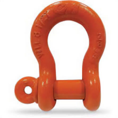 CM® MC654P Carbon Anchor Shackle, Orange Powder Coated Screw Pin, 8-1/2 ton Working Load Limit, 1 in