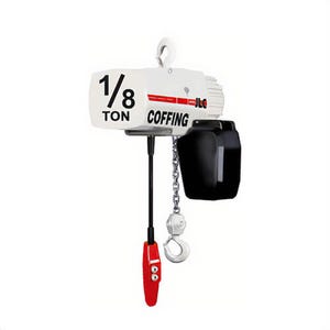 CM® 08201W Coffing® JLC Electric Chain Hoist, 1 Reeving, 1.25 in Throat Opening, 10 ft Lift, 32 FPM, 115V Control, 1/8 ton