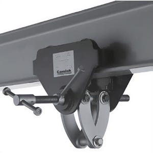 CM® 05500026 CTP Adjustable Trolley Clamp, 7-7/8 in - 11-7/8 in Jaw, 35 in Min Radius Curve, 4,400 lb Working Load Limit, 2 ton