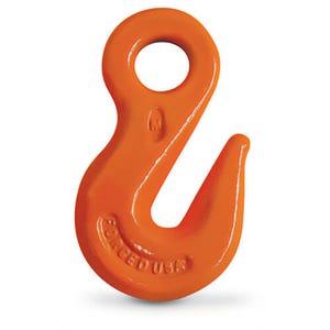 CM® M206A Eye Grab Hook, Grade T80, Design factor 4:1, Orange Powder Coated Finish, 7,200 lb Working Load Limit, 3/8 in