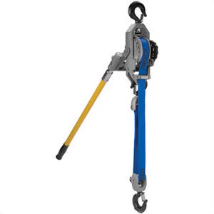 CM® 04493WC Little Mule® Lineman's Strap Hoist Puller, Hot Stick Ring Hooks with Safety Latches, Blue, 30 in Handle