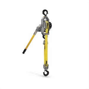CM® 04483WC Little Mule® Lineman's Strap Hoist Puller, Hot Stick Ring Hooks with Safety Latches, Yellow, 24 in Handle