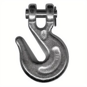 CM® M806L Fixed Hoisting/Anchor Grab Hook, 3/8 in Trade, 5,400 lb Load, 43 Grade, Clevis Attachment, Carbon Steel