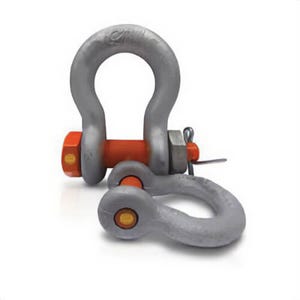 CM® M850P Super Strong Anchor Shackle, 3 ton Load, 1/2 in, 0.63 in dia Bolt/Nut/Cotter Pin, Orange Powder Coated