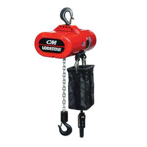 CM® Lodestar® 4265S1 Model RRS Single Reeving Electric Chain Hoist, 2 ton Load, 0.394 x 1.18 in Chain/Rope, 20 ft H Lifting
