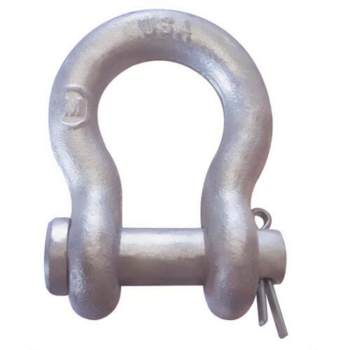 CM® M358G Super Strong Anchor Shackle, Galvanized Round Pin, 35 ton Working Load Limit, 2 in