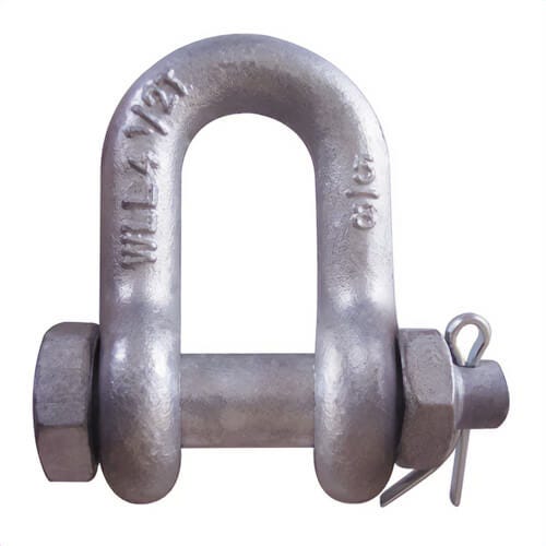 CM® M950G Super Strong Chain Shackle, Galvanized Bolt, Nut and Cotter, 3 ton Working Load Limit, 1/2 in