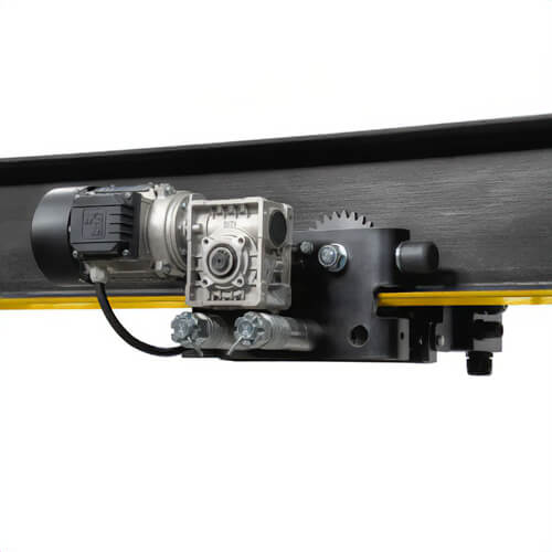 CM® UT3M7530 Universal Motorized Trolley, Corrosion Resistant, 55 in Min Radius, 75 FPM, 230V AC, 460V AC, 3 ton