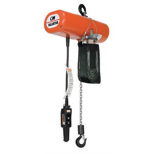 CM® 2404 Valustar Electric Chain Hoist, Single Reeving, 10 ft Lift Single Speed, 16 FPM Lifting Speed, 1/2 ton