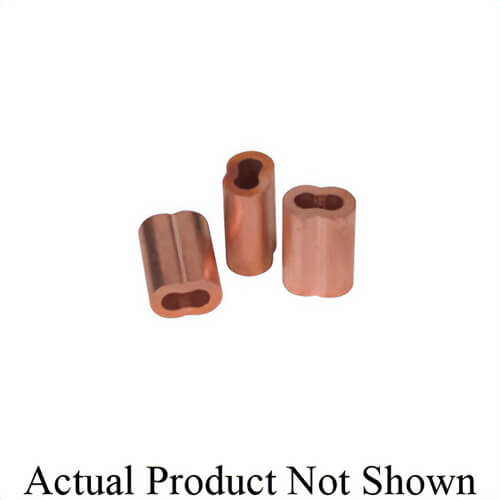 Continental 5006-3 Oval Sleeve, 3/32 in, Copper, Zinc Plated, Use with Cable