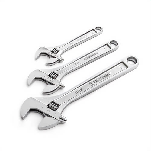 Crescent® AC3PC Standard Long Adjustable Wrench Set, 3 pc, 6 to 10 in, Satin Chrome/Polished