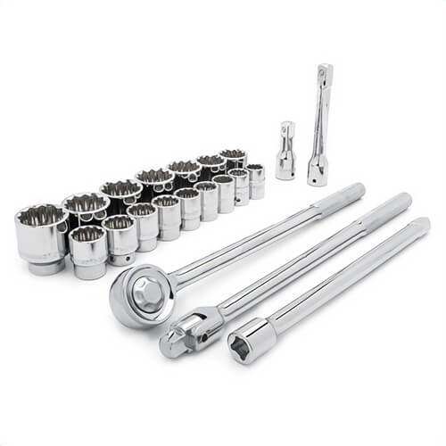 Crescent® CTK21SAEN Imperial Mechanic's Tool Set, 21 pc, Blow Molded Case Tool Storage, 3/4 in Drive, 12-Point, Crestoloy® Alloy Steel