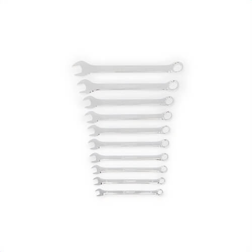 Crescent® CCWS3-05 Combination Wrench Set, 10 pc, 8 to 19 mm, Full Polish Chrome