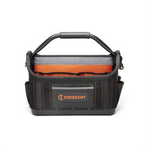 Crescent® CTB1710 Tradesman™ Open Top Professional Grade Tool Bag, Polyester, Black/Gray/Rawhide