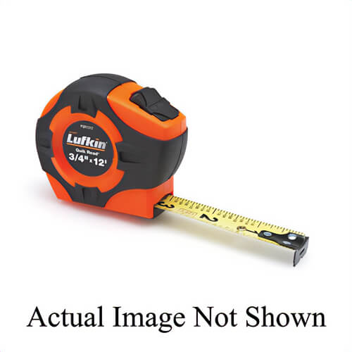 Lufkin® PQR1425N Tape Measure, Series: Quikread® P1,000, Imperial, 25 ft Blade Length, 1 in Blade Width, Steel Blade