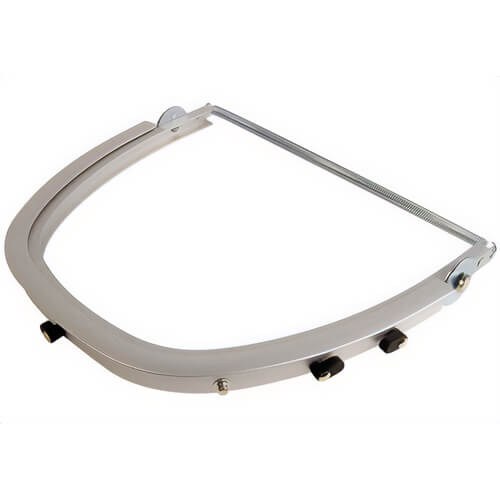 MCR Safety 102 Faceshield Headgear, Silver, Aluminum/Metal Frame, Use with Hard Hat