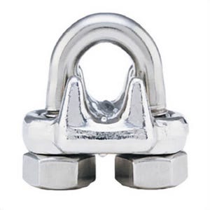 Crosby® 1011250 SS-450 U-Bolt Wire Rope Clip, 1/8 in, 316 SS, 2 Clips, 3-1/4 in Rope Turn Back