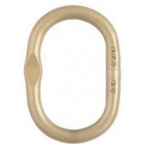 Crosby® 1257632 A-344 Welded Master Link with Engineered Flat, 2 in Trade Size, 99,200 lb WLL, Grade 80 Alloy Steel, Oblong / Oval