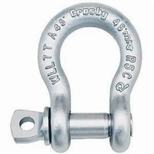 Crosby® 1017472 G-209A Anchor Shackle, 2.6 ton Load, 7/16 in, 1/2 in Screw Pin, Hot-Dipped Galvanized