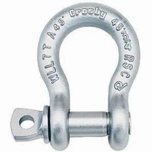 Crosby® 1017450 G-209A Anchor Shackle, 2 ton Load, 3/8 in, 0.44 in Screw Pin, Hot-Dipped Galvanized
