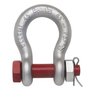 Crosby® G-2130 Bolt Anchor Shackle, Hot-Dipped Galvanized, Various Sizes and Working Load Limits