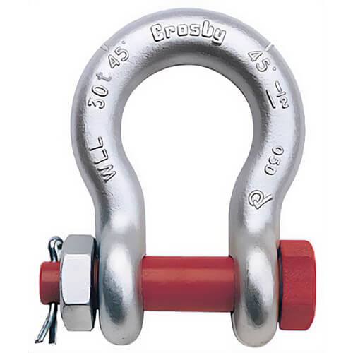 Crosby® 1021192 G-2140 Bolt Anchor Shackle, 120 ton WLL, 3 in Nominal Size, 3-1/4 in Alloy Bolt Pin, Hot-Dipped Galvanized