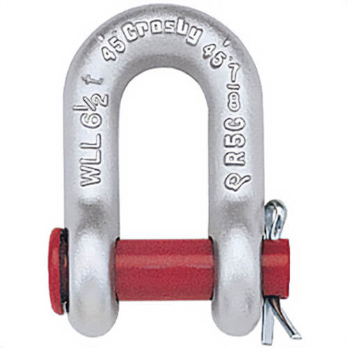 Crosby® 1019016 G-215 Chain Shackle, 12 ton WLL, 1-1/4 in Nominal Size, 1-3/8 in Round Alloy Pin, Hot-Dipped Galvanized