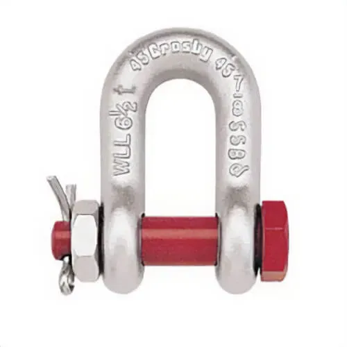 Crosby® 1019770 G-2150 Bolt Anchor Chain Shackle, 0.75 ton WLL, 5/16 in Nominal Size, 3/8 in Alloy Bolt, Hot-Dipped Galvanized