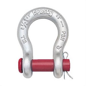 Crosby® 1018106 S-213 Round Pin Anchor Shackle, 2 ton, 1/2 in, 0.63 in Round Pin