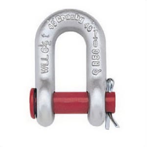 Crosby® 1018865 Chain Shackle, Series: S-215, 1 ton Load, 3/8 in, 7/16 in dia Round Pin, Self-Colored
