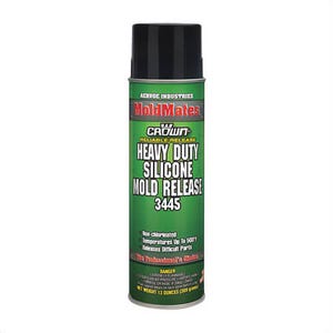 Crown® by Aervoe® 3445 Heavy Duty Mold Release Silicone Lubricant, 16 oz Aerosol Can, Clear Glass, 40 to 110°F