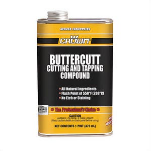 Crown® by Aervoe® 5040 Buttercutt Cutting/Tapping Compound, 1 pt, Bulk Liquid, Amber, Fatty