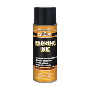 Crown® by Aervoe® 7080 Marking Ink, 16 oz Aerosol Can, Black, 36 sq-ft/can Coverage, 72 hr Curing,