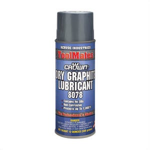 Crown® by Aervoe® 8078 Dry Graphite Lubricant, 16 oz Aerosol Can, Black, 0.72