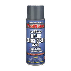 Crown® by Aervoe® 8276 Off-Line Contact Cleaner, 16 oz Aerosol Can, Clear Glass, Hydrocarbon