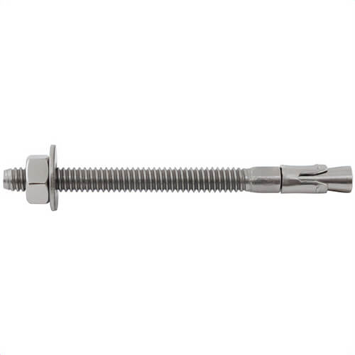 DeWALT® 7304SD4-PWR Power-Stud® Wedge Expansion Anchor, 1/4 in dia, 3-1/4 in OAL, 2-1/4 in L Thread, 304 Stainless Steel