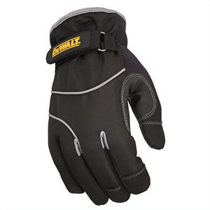 DeWALT® by Radians® DPG748L General Purpose Gloves, Cold Weather, L, PVC Palm, Nylon/Polyester, Black, Slip-On Cuff, Resists: Abrasion, Water and Wind