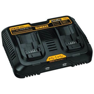 DeWALT® DCB102 Cordless Battery Charger, For Use with DeWalt® 12 to 20 V Max Series Lithium-Ion Batteries and Any USB DeMax, Lithium-Ion Battery