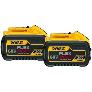 DeWALT® 20V/60V MAX* FlexVolt™ DCB609-2 Battery Pack, 9 Ah Li-Ion Battery, 20/60 VAC Charge