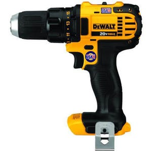 DeWALT® DCD780B Compact Lightweight Cordless Drill/Driver Kit, 1/2 in Chuck, 20 VDC, 0 to 600 rpm, 0 to 2000 rpm No-Load, 7-1/2 in OAL