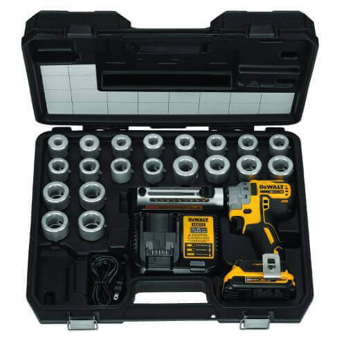 DeWALT® DCE151TD1 Cordless Cable Stripper Kit, 6 AWG to 750 kcmil Copper/Aluminum Cutting, 20 VDC, 2 Ah Lithium-Ion Battery