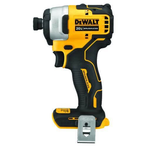 DeWALT® 20V MAX* DCF809B Atomic Brushless Compact Cordless Impact Driver, 1/4 in Hex Drive, 1700 in-lb Torque, 20 VDC, 5.1 in OAL, Tool Only