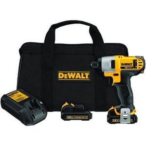 DeWALT® Impact Ready® DCF815S2 Compact Lightweight Cordless Impact Driver Kit, 1/4 in Hex Drive, 0 to 3400 BPM, 950 in-lb Torque