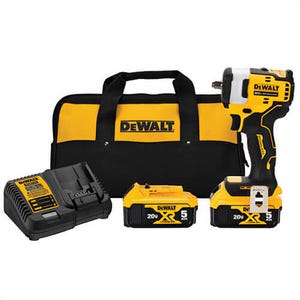 DeWALT® DCF913P2 Compact Cordless Impact Wrench with Hog Ring Anvil Kit, 3/8 in, 3,250 IPM, 400 ft-lb Torque, 20V, 5-1/5 in OAL