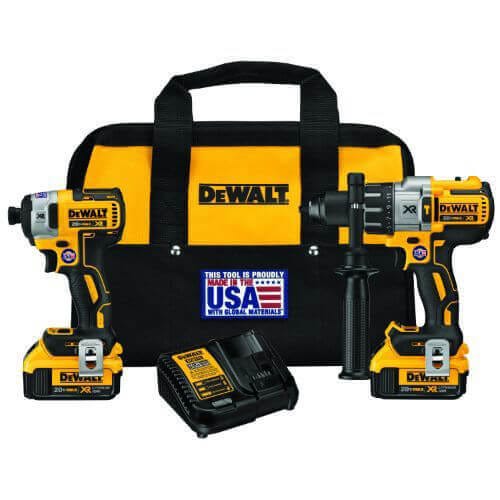 DeWALT® DCK299M2 Brushless Brushless Cordless Combination Kit, Tools: Hammer Drill/Driver, Impact Driver and Reciprocating Saw