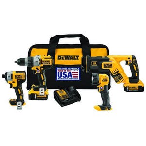 DeWALT® DCK494P2 Cordless Combo Kit, 20 VDC, 5 Ah Lithium-Ion Battery