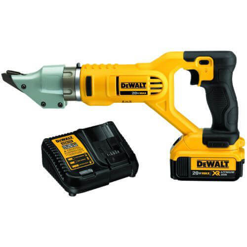 DeWALT® DCS494M2 20V MAX* Matrix™ Cordless Swivel Head Shear Kit, 14 ga Mild Steel, 16 ga SS Cutting