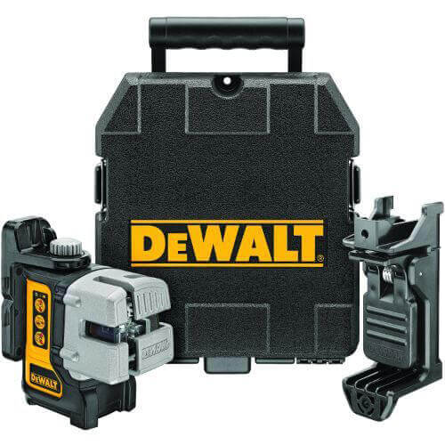 DeWALT® DW089K Self-Leveling Beam Line Laser, 50 ft with Detector/166 ft without Detector Measuring, +/-1/8 in Accuracy